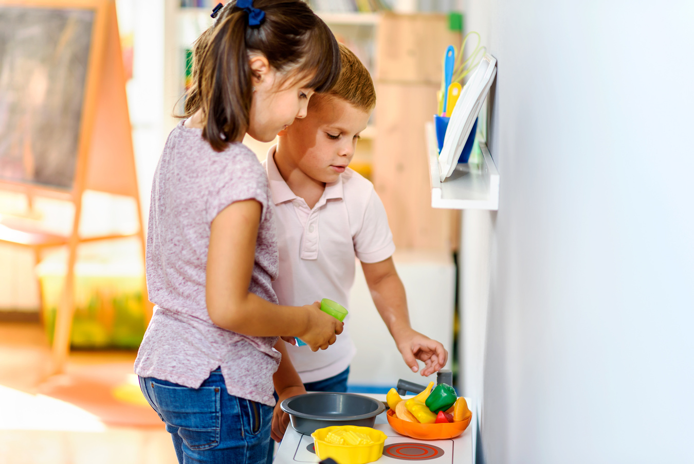 Preschool children playing. Role-Playing Activities for Kindergarten.